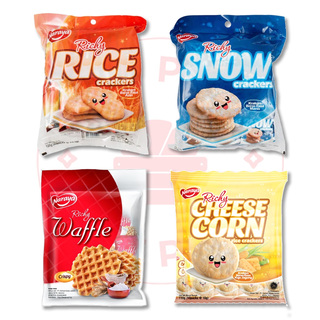 NARAYA - SEMUA VARIAN RICHY CRACKERS WAFFLES -120 GR (CHEESE CORN/ EGG BUTTER/ RICE/ SNOW)