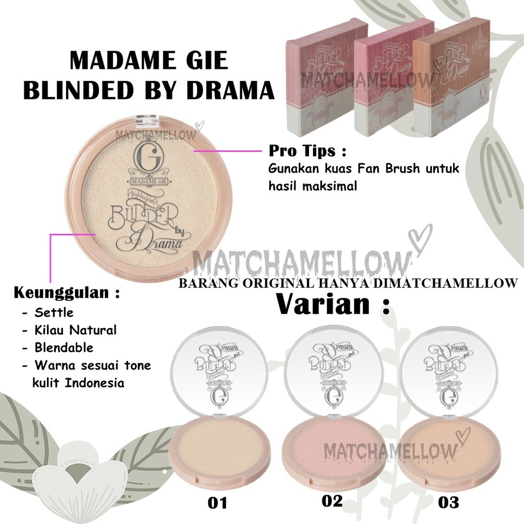 ❄️MATCHA❄️ MADAME GIE BLINDED BY DRAMA HIGHLIGHTER CATCH THE GLEAM BROW DRAW FABULOUS LAVA