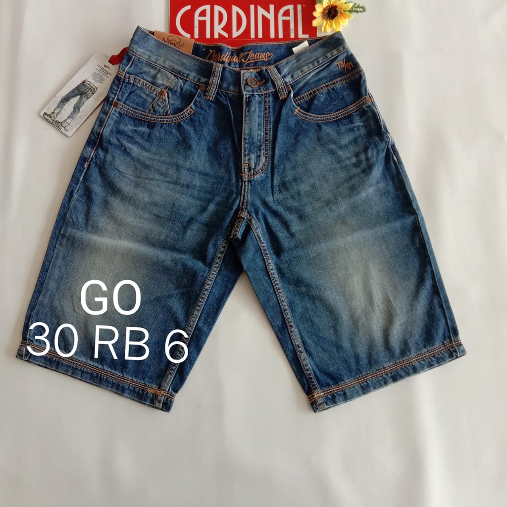 gof 30-CBV CARDINAL JEANS Celana Pria Celana Pendek Bermuda Casual Sobek Slimfit Reguler Fit Reguler