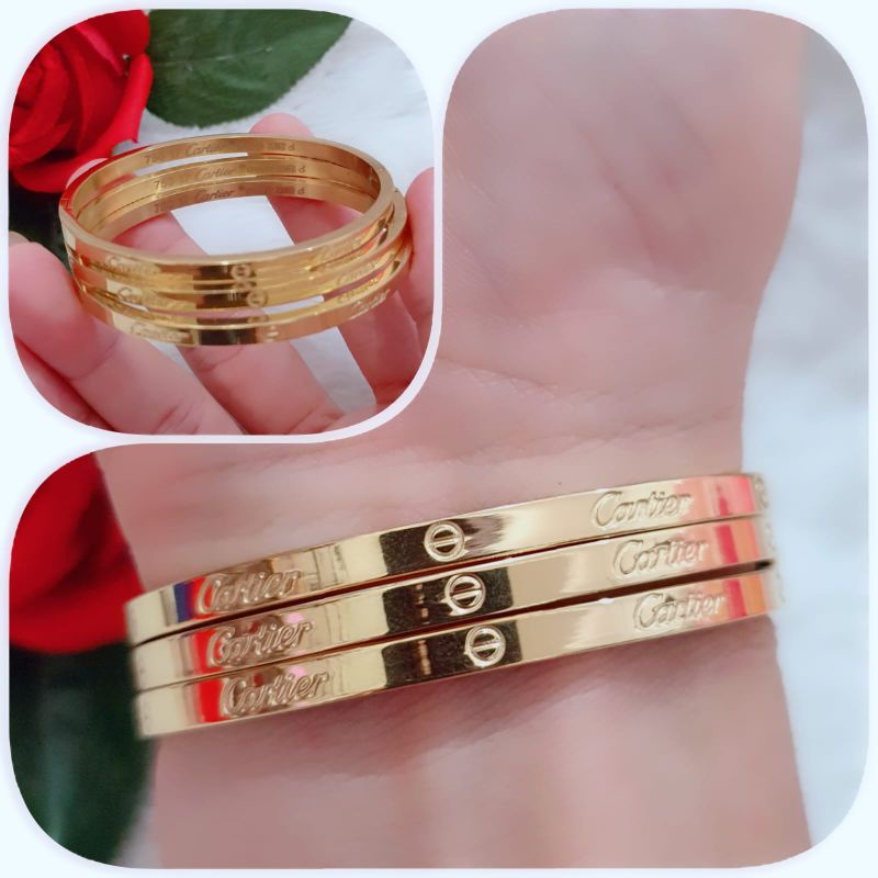 gelang keroncong cartier gold isi 3