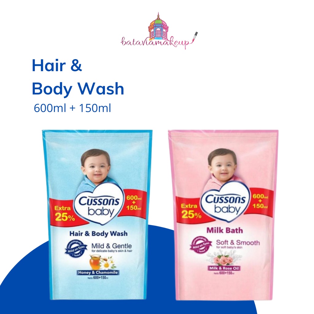 Cussons Baby Hair&amp;Body Wash/Sabun Mandi Cair Bayi/Soft&amp;Smooth/Mild&amp;Gentle 600+150ML