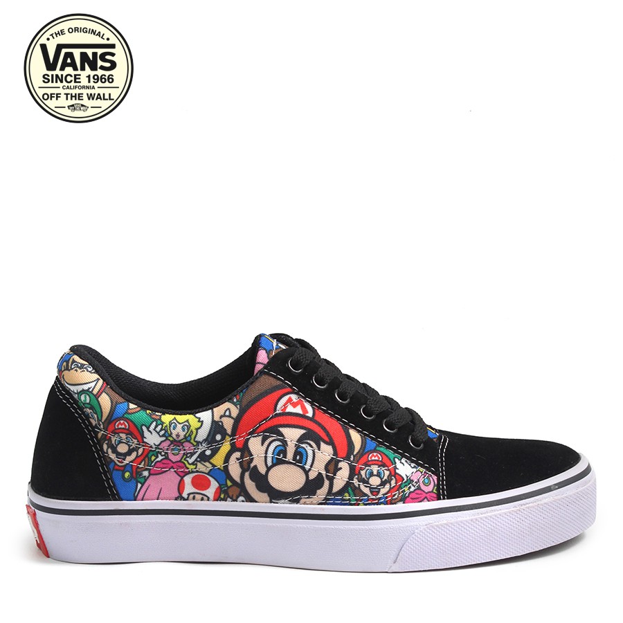 Sepatu PRIA Vans Old Skool Motif Print 3D Mario Bros Casual Sneakers Pria Murah