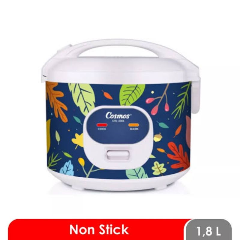 COSMOS Rice Cooker 1.8 Liter Anti Lengket CRJ 3306 / Magic Com - Garansi 1 Tahun