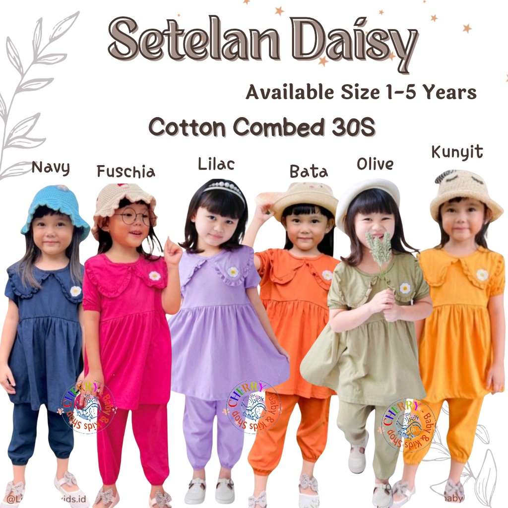 Setelan Anak Perempuan Daisy Smilee 1 - 5 Tahun Termurah Setelan Fashion Anak Adem Set CBKS S23