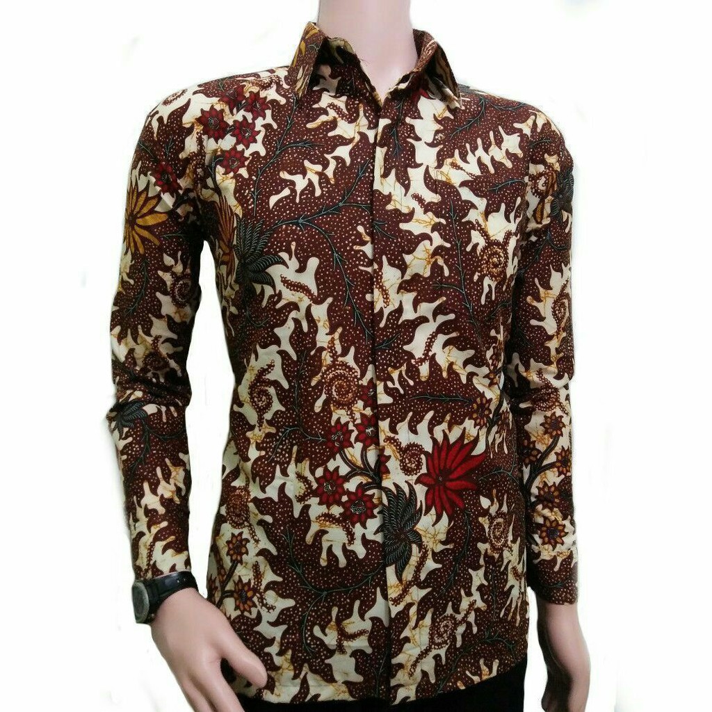 BSWART BATIK HRB026 Kenongo Hem Pendek Padi Pekalongan M L XL Batik Pria MURAH