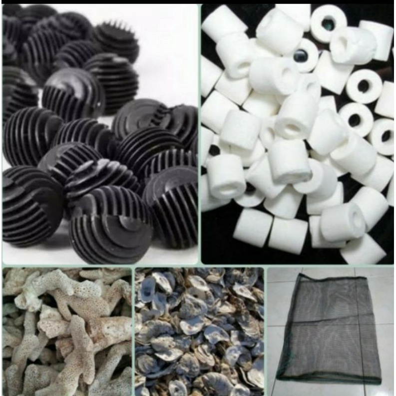 paket komplit media filter kolam dan akuarium ikan koi karang jahe kerang oyster bioball bio ring ka