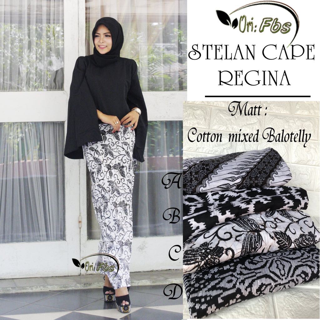 BAJU BATIK SINGLE | BAJU BATIK WANITA MODEL SETELAN ROK DAN BLUS CAPE REGINA TERBARU