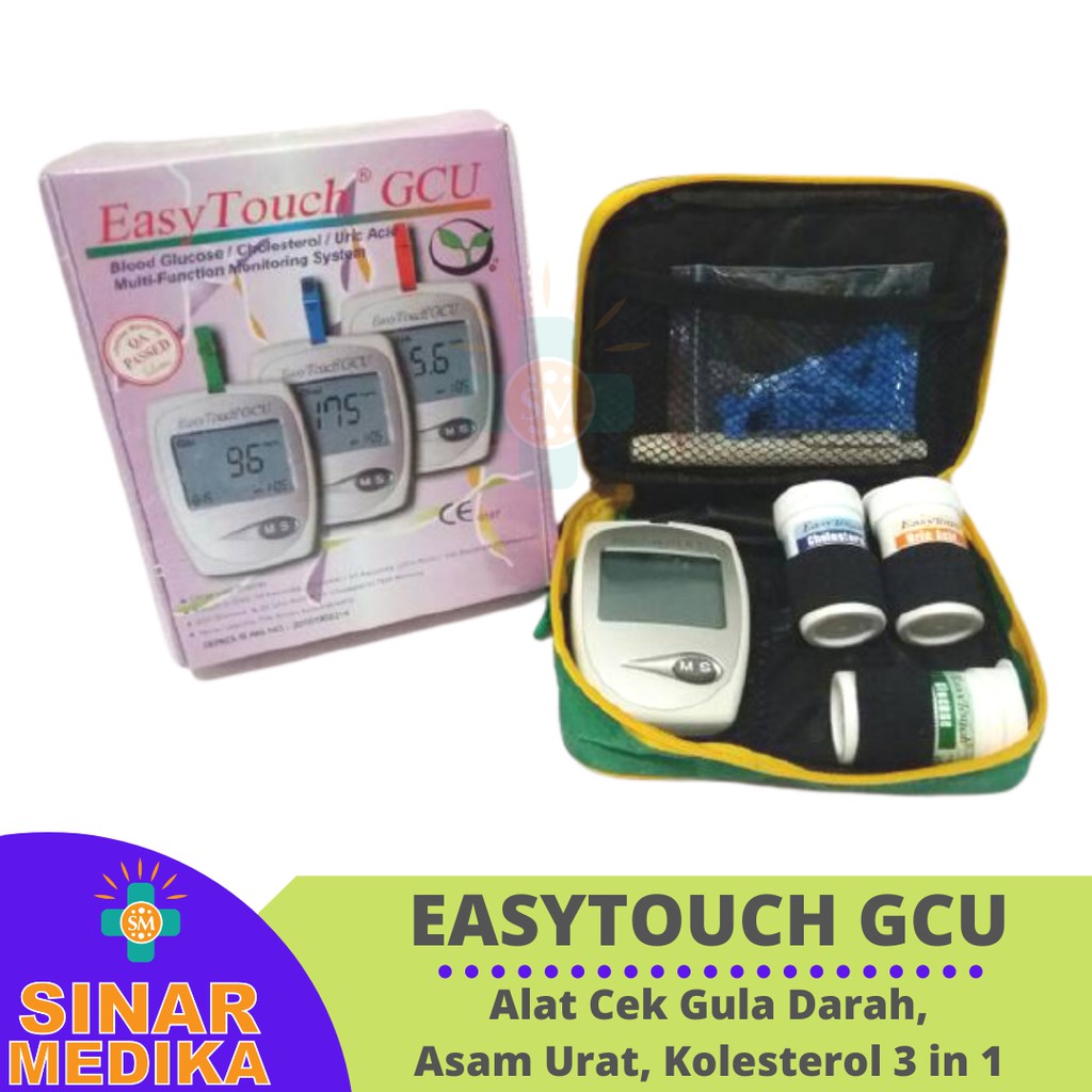 ALAT CEK DARAH EASY TOUCH GCU ( GLUKOSA, ASAM URAT , KOLESTEROL ) EASYTOUCH GULA DIABETES KOLESTROL