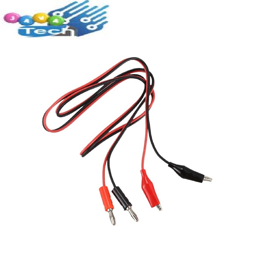 Kabel Aligator Clip to Banana Male 1 Meter Merah Hitam 1 Set