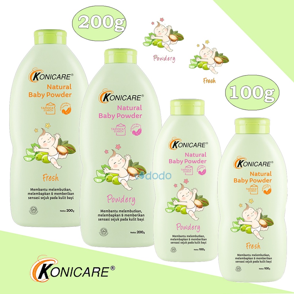 Bedak Bayi  Konicare Powdery Fresh Natural Baby Powder