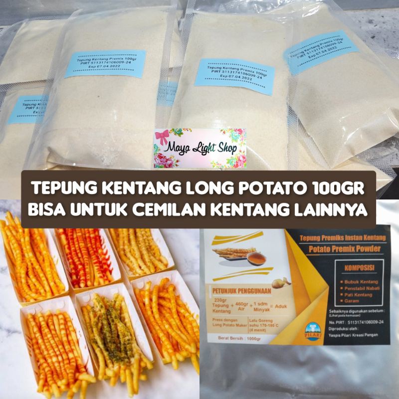 Tepung kentang Long Potato 100gr potato flour original premium french fries flakes flour