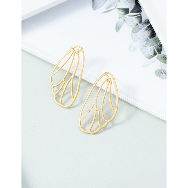 LRC Anting Tusuk Fashion Gold Wing Type S925 Silver Earrings D30008