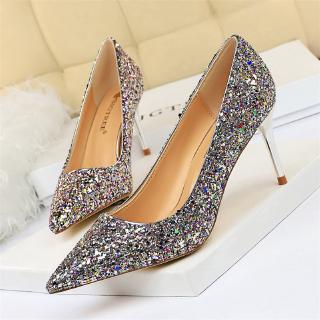 Qian Songyi Same Crystal Shoes Golden Wedding Shoes Bride Large