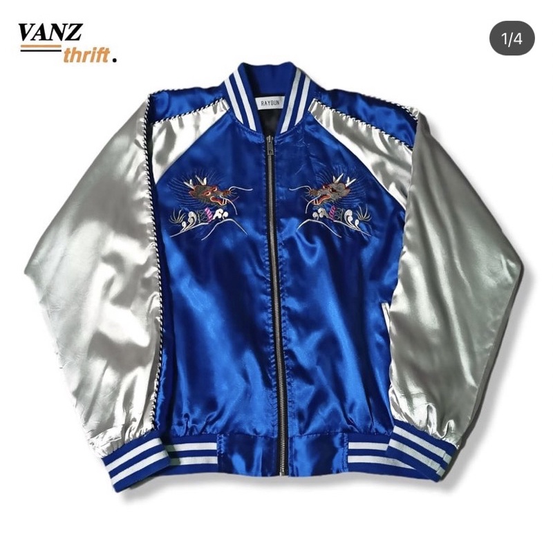 Sukajan Jacket Traditional Japan Blue