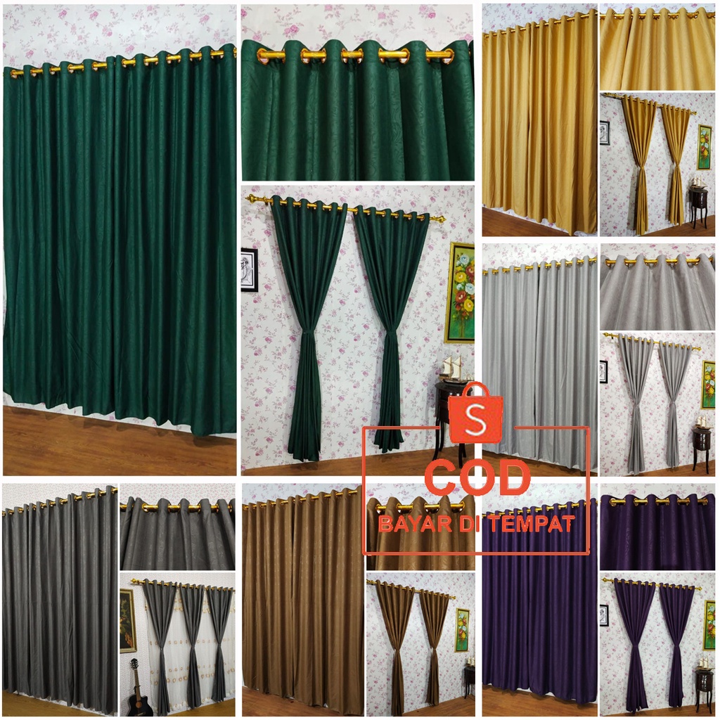 ✅COD Gorden Hordeng Pintu Jendela Polos Smokring 12 Ring 135x220 Tirai Korden Horden Minimalis Murah Perlengkapan Dekorasi Kamar Ruang Tamu Interior Ruangan Rumah Home Decor