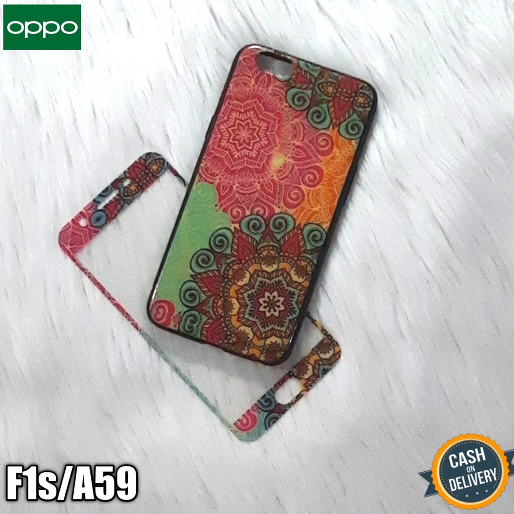 Softcase Tribal + Tempered Glass For Oppo F1s/A59