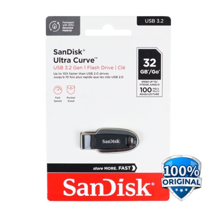 Flashdisk SanDisk  32GB Ultra Curve USB 3.2 100MB/s Flashdisk CZ550 32GB