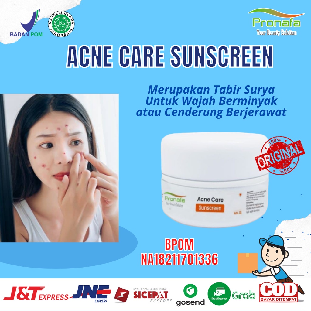 Acne Care Sunscreen Pronafa Skincare BPOM Halal untuk kulit berjerawat