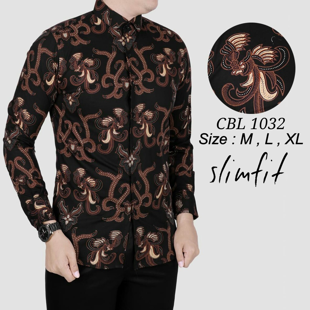 KEMEJA BATIK PRIA SLIM FIT BAJU BATIK PRIA SLIM FIT KATUN HALUS ELEGAN CBL1032