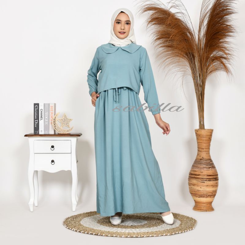 Nabilla dress/GAMIS REMAJA WANITA/GAMIS PESTA/gamis crincle air flow S,M,L,XL/dres terbaru terlaris termurah kekinian