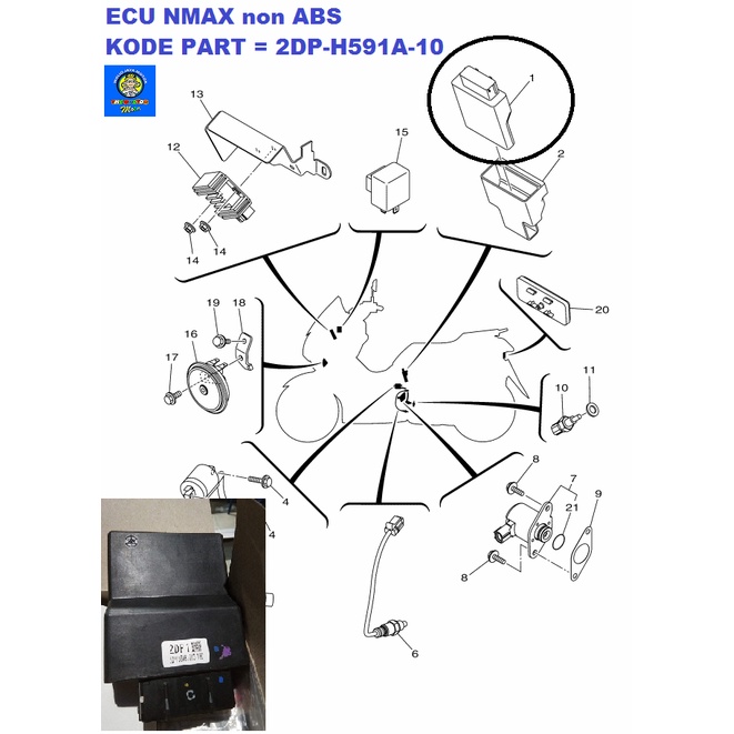ENGINE CONTROL UNIT ASSY (2DP2) ECU YAMAHA NMAX non ABS  COPOTAN ASLI
