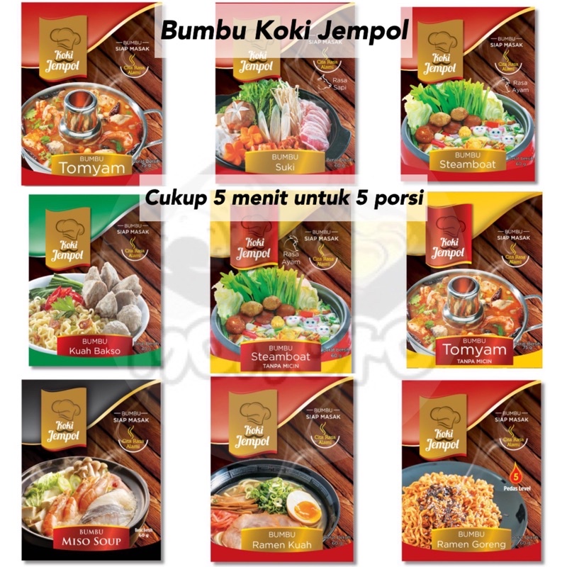 

Koki Jempol Bumbu Tomyam / Suki / Steamboat / Ramen Kuah Goreng / Miso Soup / Laksa / Bakso Kuah / non MSG