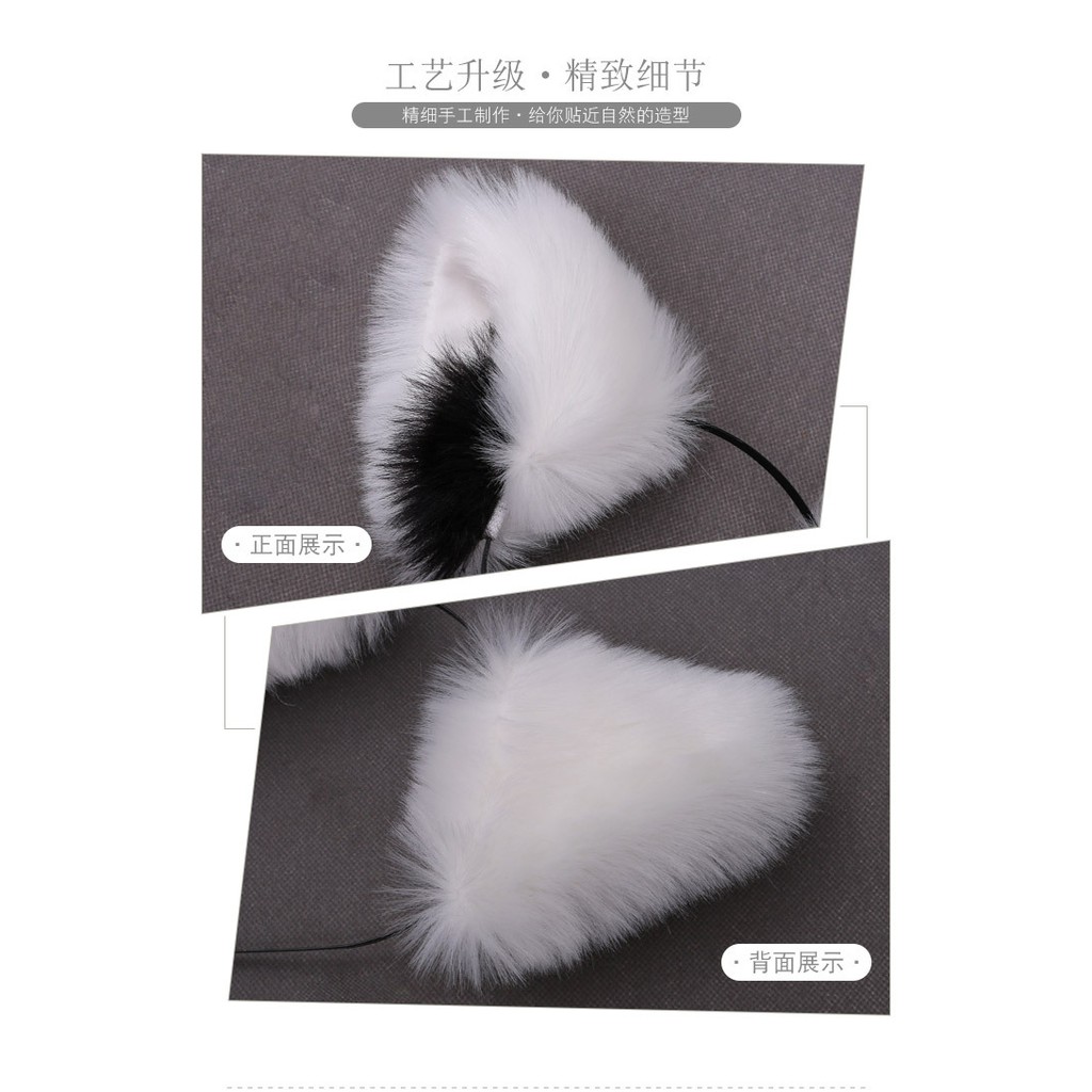 HBFC bando kuping telinga kucing bulu tebal fur ear nekomimi cat kawaii lolita headband