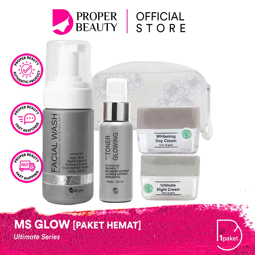 [PAKET HEMAT] MS GLOW Ultimate Series Indonesia / Acne Whitening Luminous Facial Toner Serum Cream