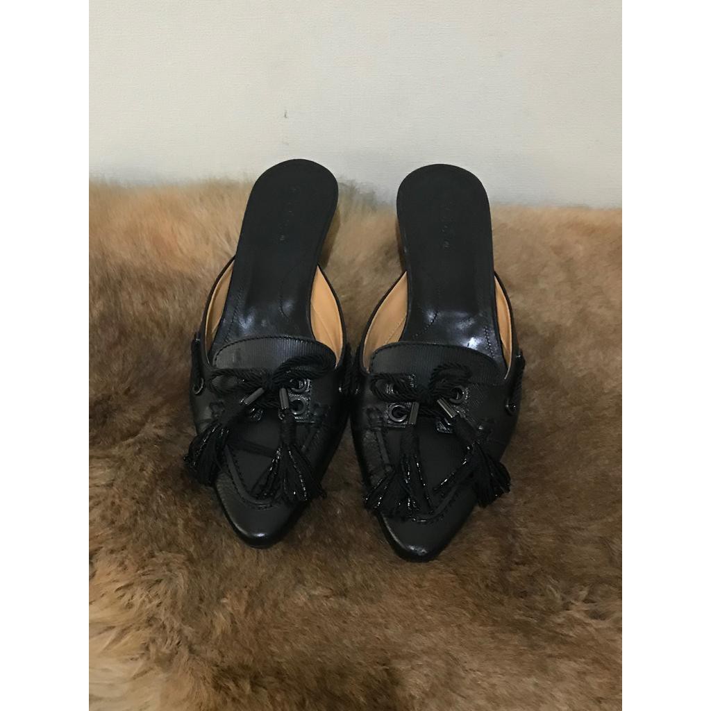 SEPATU PANTOFEL TODS ORIGINAL PRELOVED WARNA HITAM KULIT