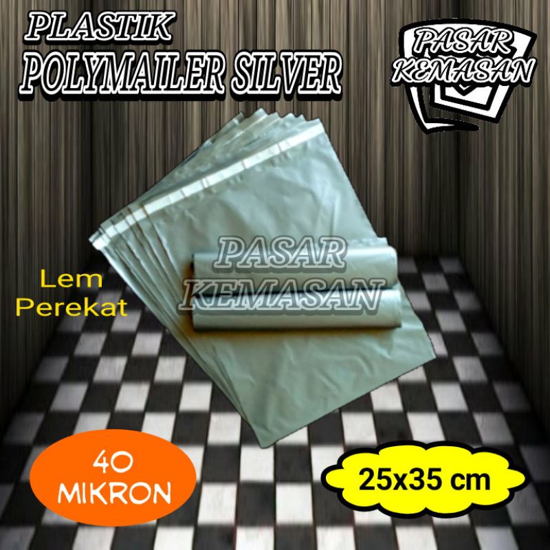PLASTIK PACKING POLYMAILER SILVER 25X35 CM POLIMER PACKING ONLINE SHOP