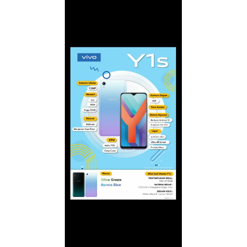 Vivo Y1S/Ram 2gb Baru