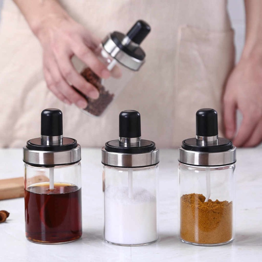 TERLARIS!! Botol Bumbu Dapur / Tempat Minyak Garam Kaca / Toples Wadah Bumbu / Botol Kopi Gula