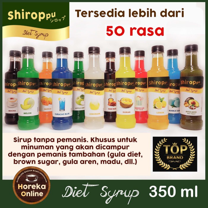 

(BISA COD) Syrup Diet Shiroppu 350 ml | Sirup Tanpa Pemanis | Premium Quality