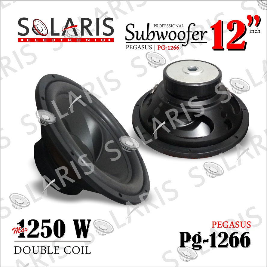 SUBWOOFER 12 Inch 1250 Watt DOUBLE COIL Pegasus PG-1266