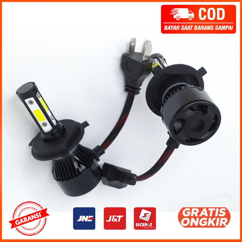 Lampu Mobil LED COB Headlight H4 Cool White 2 PCS