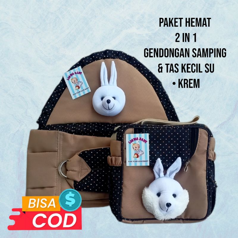 Paket hemat 2 in 1 Gendongan samping &amp; Tas kecil Su
