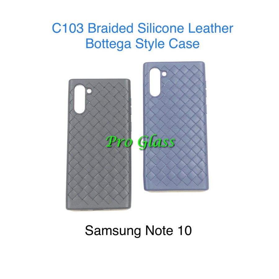 C103 Samsung Note 8 Note 9 Note 10 Note 10 PLUS  Premium Braided Leather Style Case / Kulit Anyam