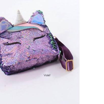 ◘ PROMO NENI TAS KECIL SLEMPANG ANAK CEWEK SEQUIN FLIP UNICORN BERUBAH WARNA SQ 8133 ♣
