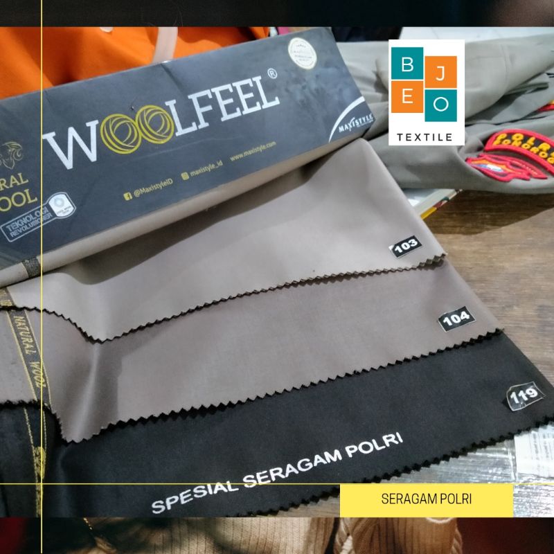 kain seragam polri woolfell bahan adem wool sensation