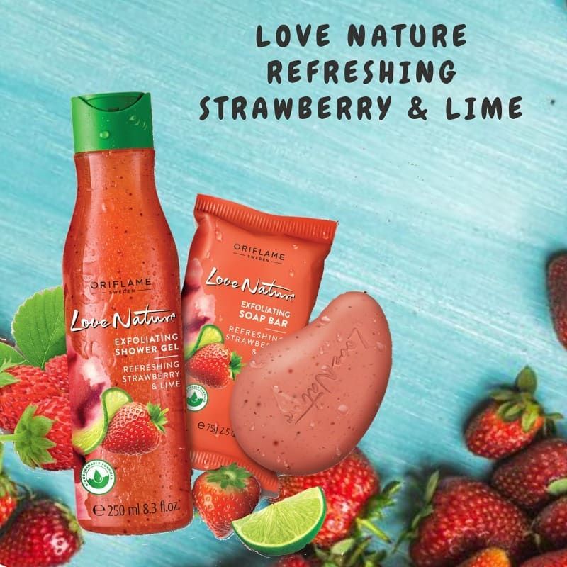 Love Nature Exfoliating Shower Gel Refreshing Strawberry &amp; Lime