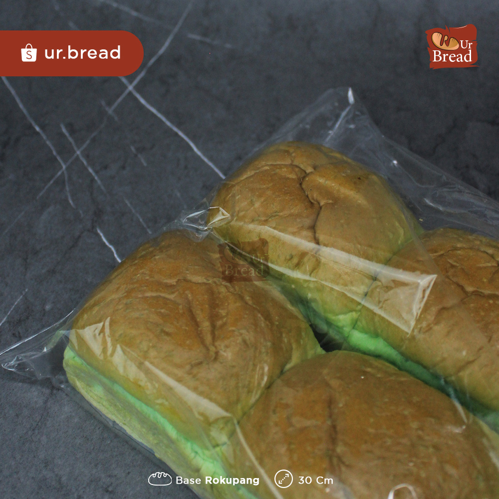 Roti Kukus Panggang Hijau Ukuran 30cm isi 2 | Base Rokupang Hijau 30cm