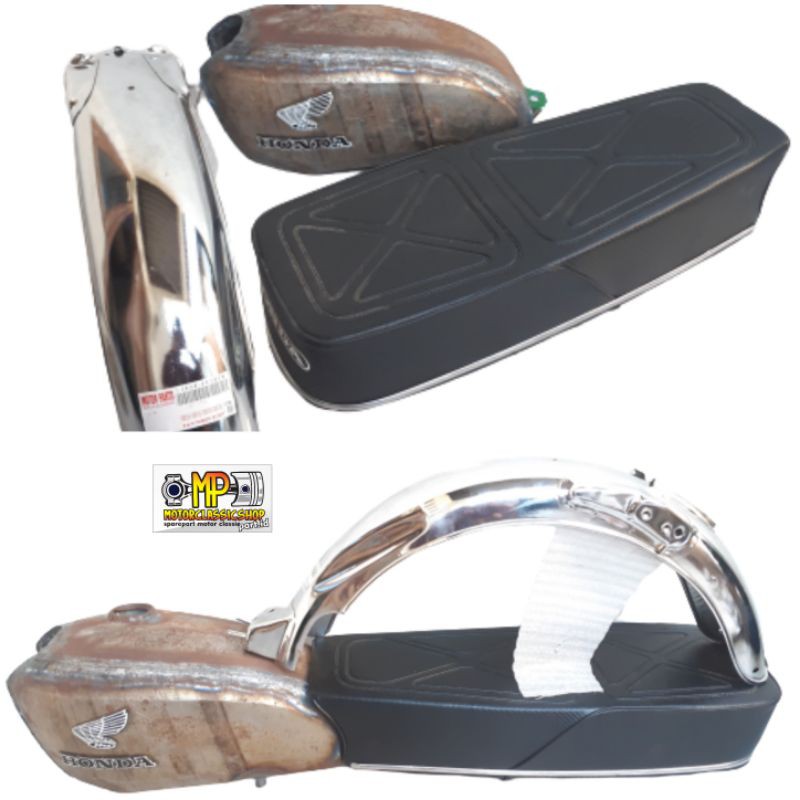 PAKET MURAH BODY CB TANGKI DRUM SPAKBOR CB125 MERK TRHEESTARS JOK ANTI GEMBOS