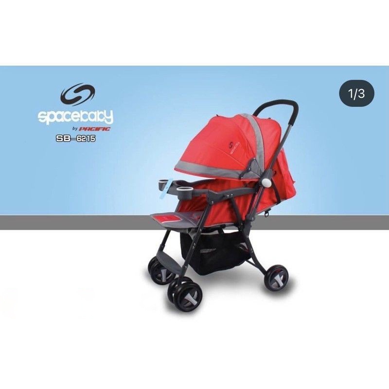 Stroller Anak Bayi Balita Kereta Dorong Stroler Spacebaby SB6215 Stir Bolak Balik By Pacific-2