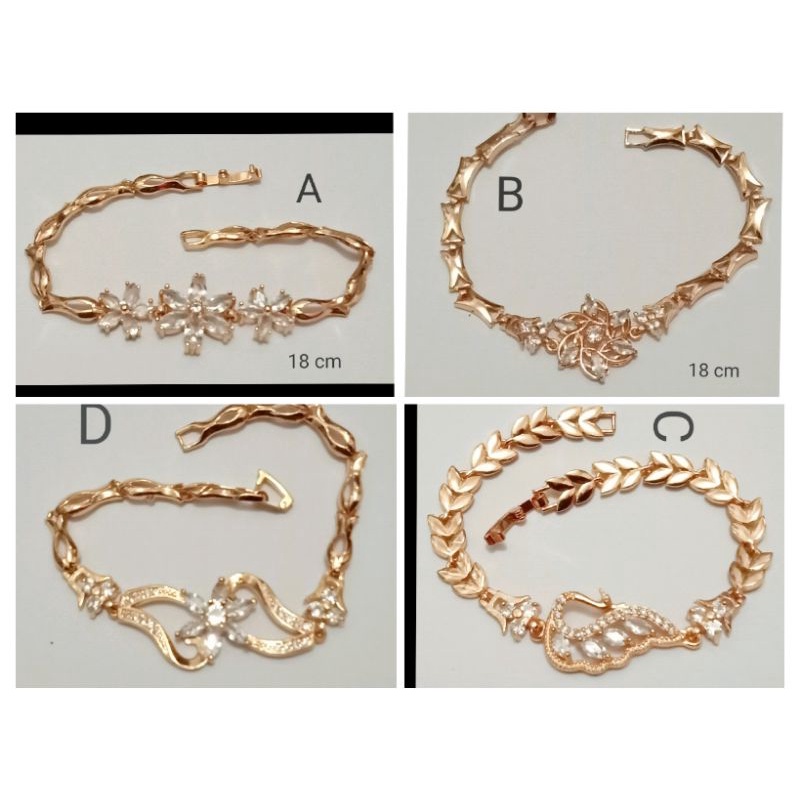 RC325. Gelang tangan xuping wanita dewasa lapis emas dgn mata zircon ukuran 18 cm gold