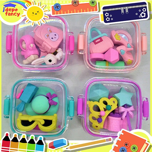 

Karet Penghapus / Penghapus Pensil / Stip / Eraser + Box Kaca GO GIRLS QH-8609