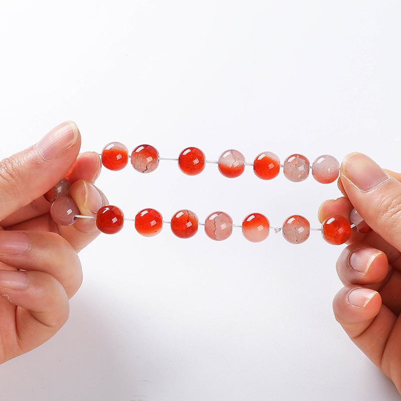 10mm Cracked Stone Charm Colorful Jade Bracelet Women Popcorn Crystal Bracelets