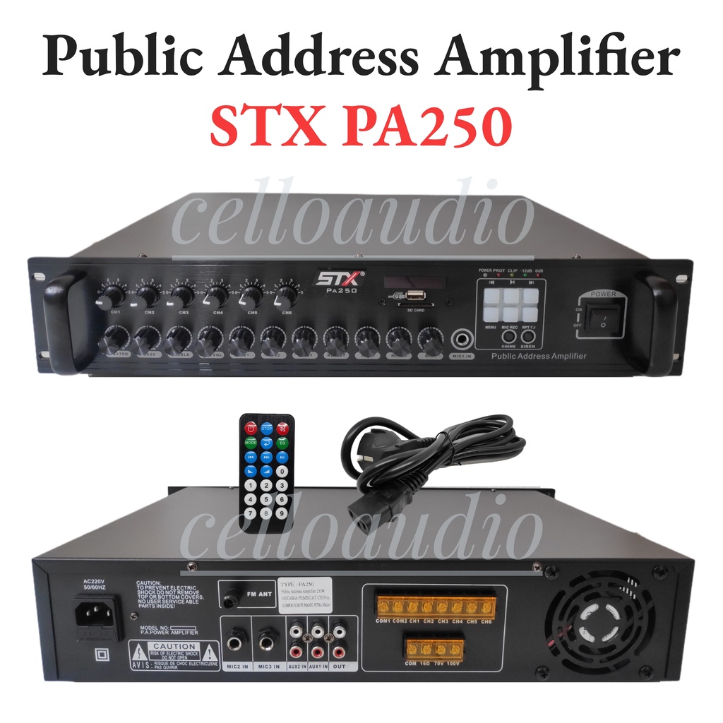 Public Address Amplifier STX PA250 (250 Watt) PA Amplifier TOA PA 250