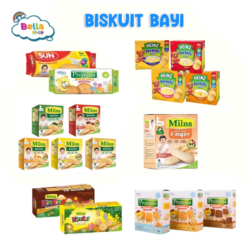 PROMINA BISKUIT / MILNA BISKUIT BAYI / BISKUIT SUN / CEMILAN BAYI / BISKUIT BAYI / SNACK BAYI BELLASHOP