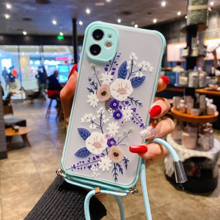 CASING MOTIF BUNGA LANYARD VIVO V19 V20 V20 SE FOR CASING DOVE FLOWER CASE COVER FUZE MATTE CAMERA P