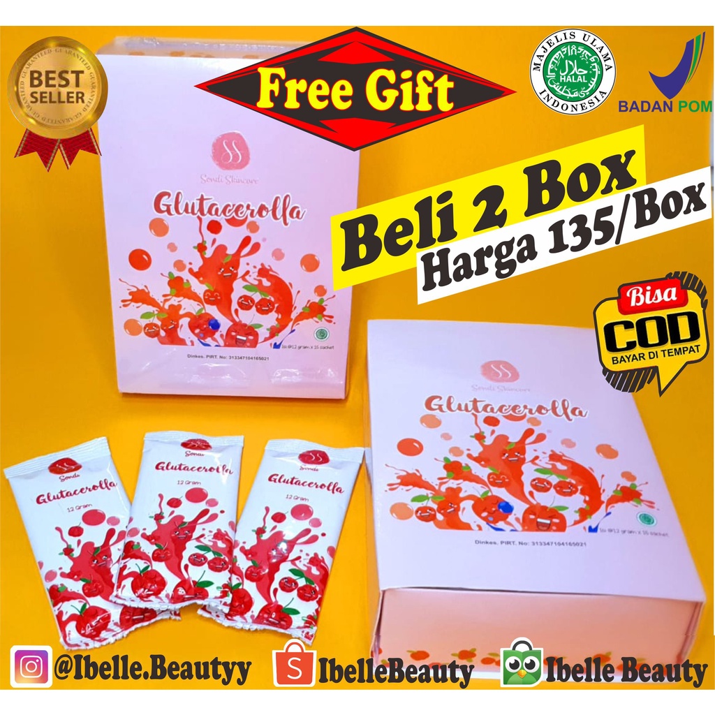 GLUTACEROLLA Collagen Drink SondiShop BPOM ORI Gluta Cerolla Cerola Kolagen Noera EdBeauty Byoote